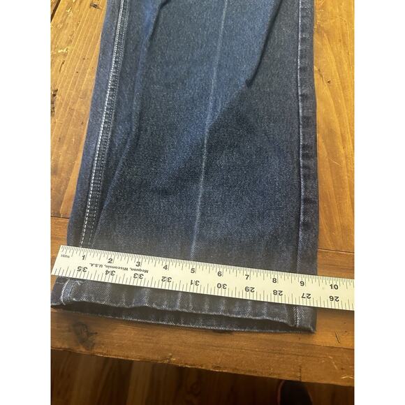 Y2K RISK NYC Street Knowledge Embroidered Jeans Mens 38x32 Baggy Skater Wide Leg - Picture 16 of 16